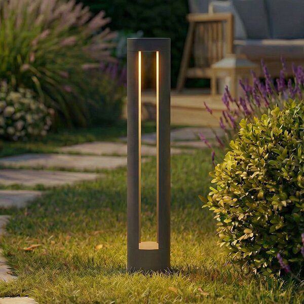 Lindby LED φωτιστικό διαδρόμου Soriq, ανθρακί, ύψος 75 cm, IP54, Μαύρο, Αλουμίνιο, σύγχρονο