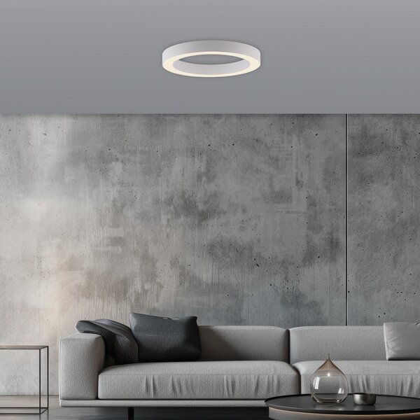 PURE LED φωτιστικό οροφής Lines, Ø 35 cm, λευκό, CCT, ρυθμιζόμενος, Λευκό, Σαλόνι / τραπεζαρία, Μέταλλο, σύγχρονο