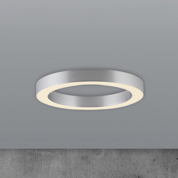 PURE LED φωτιστικό οροφής Lines, Ø 35 cm, ασημί, CCT, ρυθμιζόμενος, Μεταλλικό, Σαλόνι / τραπεζαρία, Μέταλλο, σύγχρονο