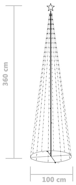 VidaXL Χριστουγεννιάτικο Δέντρο Κώνος 400 LED Μπλε 100 x 360 εκ