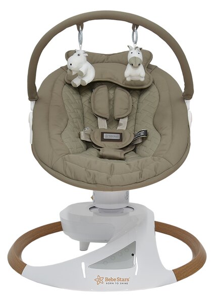 Ηλεκτρικό Ρηλάξ Με Μουσική (0+ Μηνών/Έως 9kg) Bebe Stars Snuggle Natural Beige 256-182