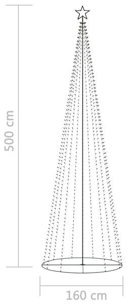 VidaXL Χριστουγεννιάτικο Δέντρο Κώνος 752 LED Θερμό Λευκό 160x500 εκ