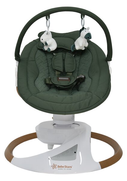 Ηλεκτρικό Ρηλάξ Με Μουσική (0+ Μηνών/Έως 9kg) Bebe Stars Snuggle Forest Green 256-176