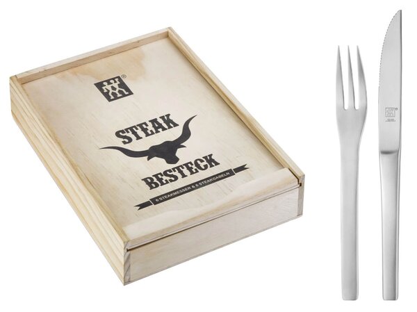 Σετ Μαχαιροπίρουνα Steak Zwilling - Ασημί - 12 τεμάχια