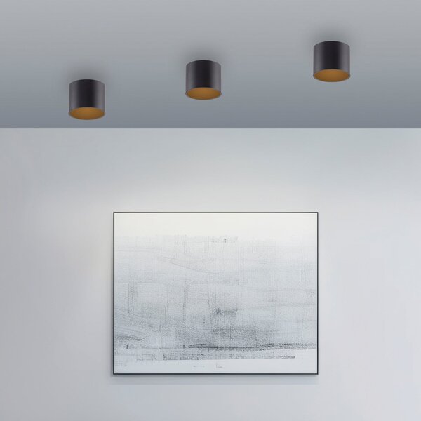 PURE Φωτιστικό οροφής LED για μπάνιο Point, μαύρο, Ø 18 cm, IP44, ρυθμιζόμενος, Μαύρο, Μπάνιο, Μέταλλο, σύγχρονο