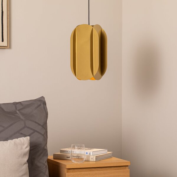 Opviq Κρεμαστό φωτιστικό Corner, χρυσό χρώμα, ύψος 35 cm, μέταλλο, E27, ρυθμιζόμενος, Χρυσό / Ορείχαλκου, Σαλόνι / τραπεζαρία, Μέταλλο, σύγχρονο