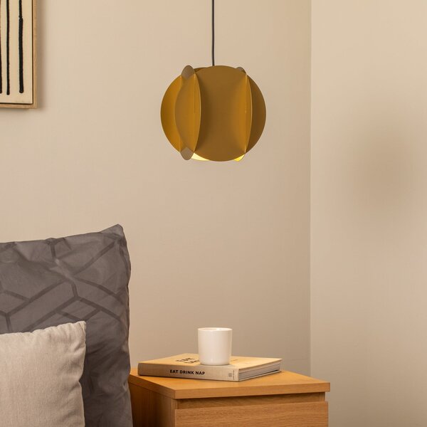 Opviq Κρεμαστό φωτιστικό Corner, χρυσό χρώμα, 25 x cm, μέταλλο, E27, ρυθμιζόμενος, Χρυσό / Ορείχαλκου, Σαλόνι / τραπεζαρία, Μέταλλο, σύγχρονο