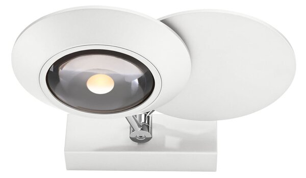 PURE LED απλίκα Oculis, λευκό, 30 cm, σίδερο/γυαλί, 2 φώτα., ρυθμιζόμενος, Λευκό, Σαλόνι / τραπεζαρία, Μέταλλο, σύγχρονο