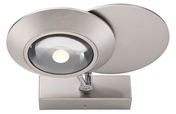 PURE LED απλίκα Oculis, ασημί 30 cm, σίδερο, 2 φτερά., ρυθμιζόμενος, Μεταλλικό, Σαλόνι / τραπεζαρία, Μέταλλο, σύγχρονο