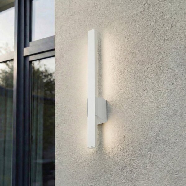 Lindby LED φωτιστικό εξωτερικού χώρου Sakari, λευκό, αλουμίνιο, ύψος 50 cm, Λευκό, Αλουμίνιο, σύγχρονο