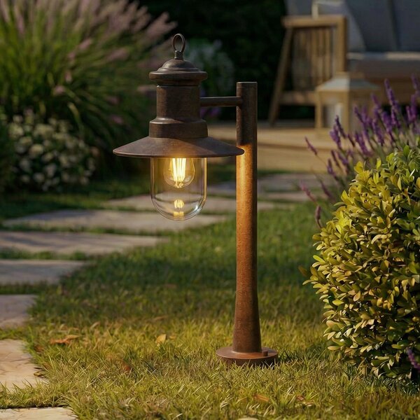 Lindby Φωτιστικό Eloretta, σκουριά, 60 cm, χάλυβας, IP44, E27, ρυθμιζόμενος, Καφέ / Σκουριάς, Μέταλλο, Εξοχική κατοικία / Ρουστίκ