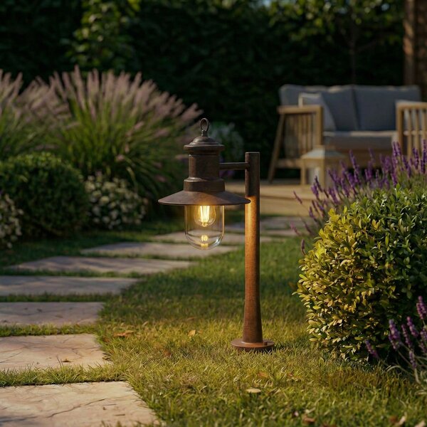 Lindby Φωτιστικό Eloretta, σκουριά, 60 cm, χάλυβας, IP44, E27, ρυθμιζόμενος, Καφέ / Σκουριάς, Μέταλλο, Εξοχική κατοικία / Ρουστίκ