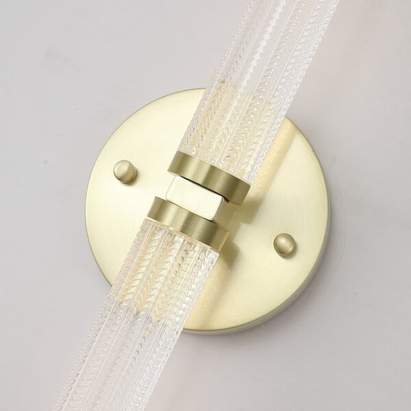 Searchlight LED-Bad-Wandlampe Aberdeen, ύψος 34 cm, χρώμα ορείχαλκου 2-flg., ρυθμιζόμενος, Χρυσό / Ορείχαλκου, Μπάνιο, Μέταλλο