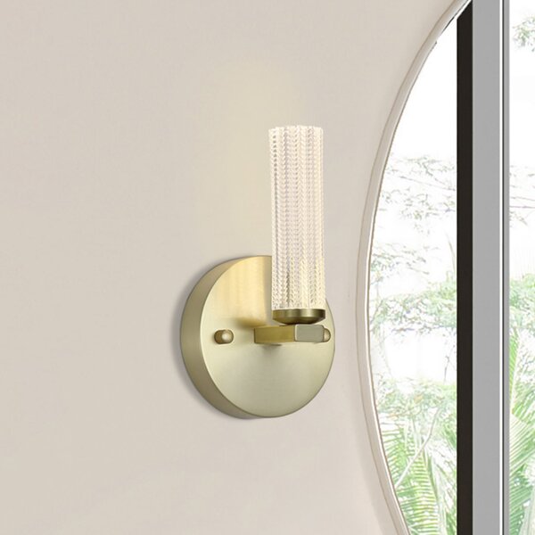 Searchlight LED απλίκα μπάνιου Aberdeen, ύψος 24 cm, χρώμα ορείχαλκου Μεταλλικό, ρυθμιζόμενος, Χρυσό / Ορείχαλκου, Μπάνιο, Μέταλλο