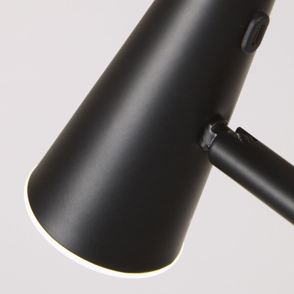 Searchlight Φωτιστικό LED με μπαταρία 10450BK, μαύρο, ύψος 151 cm, μέταλλο, ρυθμιζόμενος, Μαύρο, Σαλόνι / τραπεζαρία, Μέταλλο, σύγχρονο