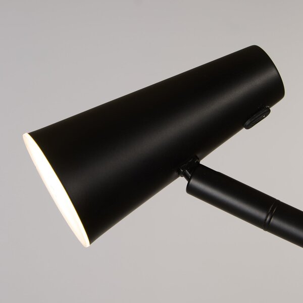 Searchlight Φωτιστικό LED με μπαταρία 10450BK, μαύρο, ύψος 151 cm, μέταλλο, ρυθμιζόμενος, Μαύρο, Σαλόνι / τραπεζαρία, Μέταλλο, σύγχρονο