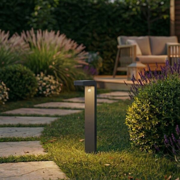 PRIOS Prios LED ηλιακό φως διαδρόμου Aurino, μαύρο, 75 cm, αισθητήρας, Μαύρο, Αλουμίνιο, Ηλιακά φώτα