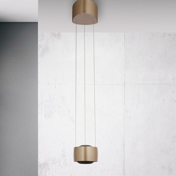 Paul Neuhaus LED κρεμαστό φωτιστικό Q-Stretto, μπρονζέ, 14,5cm, ρυθμιζόμενος, Μπρούτζινο / Αντικέ ορείχαλκου, Σαλόνι / τραπεζαρία, Μέταλλο, σύγχρονο