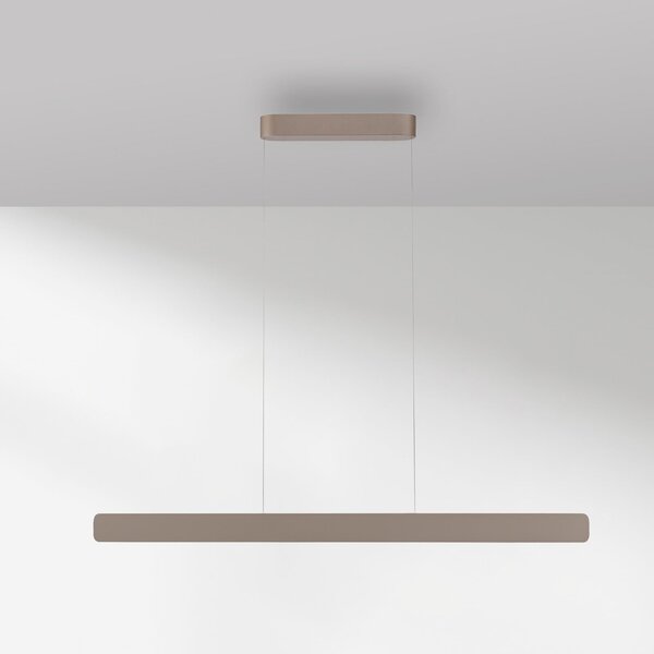 Paul Neuhaus LED κρεμαστό φωτιστικό Q-Stretto, μπρονζέ, 120cm, ρυθμιζόμενος, Μπρούτζινο / Αντικέ ορείχαλκου, Σαλόνι / τραπεζαρία, Μέταλλο, σύγχρονο