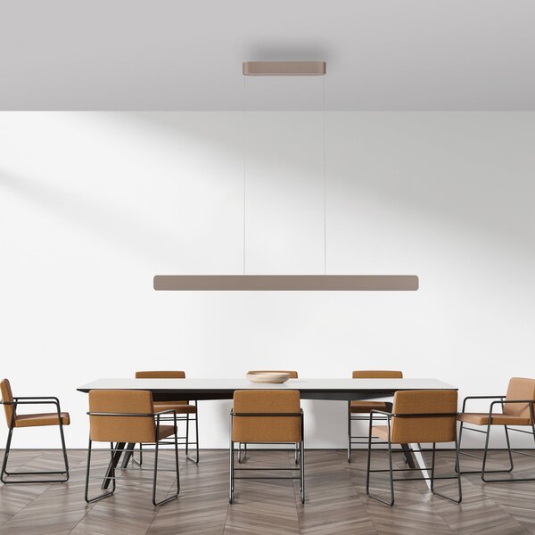 Paul Neuhaus LED κρεμαστό φωτιστικό Q-Stretto, μπρονζέ, 120cm, ρυθμιζόμενος, Μπρούτζινο / Αντικέ ορείχαλκου, Σαλόνι / τραπεζαρία, Μέταλλο, σύγχρονο