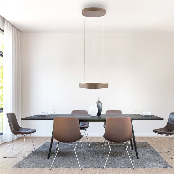 Paul Neuhaus LED κρεμαστό φωτιστικό Q-Stretto, μπρονζέ, 40,8cm, ρυθμιζόμενος, Μπρούτζινο / Αντικέ ορείχαλκου, Σαλόνι / τραπεζαρία, Μέταλλο, σύγχρονο