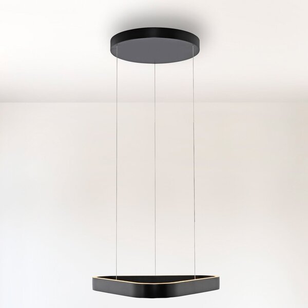 Paul Neuhaus LED κρεμαστό φωτιστικό Q-Stretto, μαύρο, 60cm, ρυθμιζόμενος, Μαύρο, Σαλόνι / τραπεζαρία, Μέταλλο, σύγχρονο