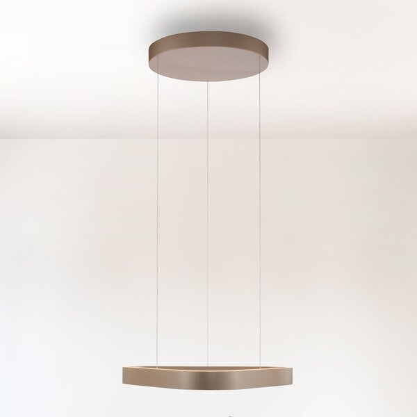 Paul Neuhaus LED κρεμαστό φωτιστικό Q-Stretto, μπρονζέ, 60cm, ρυθμιζόμενος, Μπρούτζινο / Αντικέ ορείχαλκου, Σαλόνι / τραπεζαρία, Μέταλλο, σύγχρονο