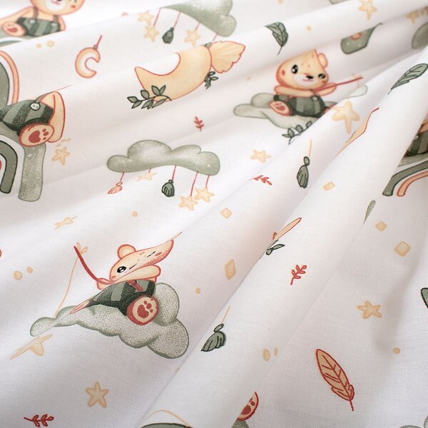 Σεντόνι Λίκνου (80x110) Dimcol Cloudy Bear 581 White - Olive