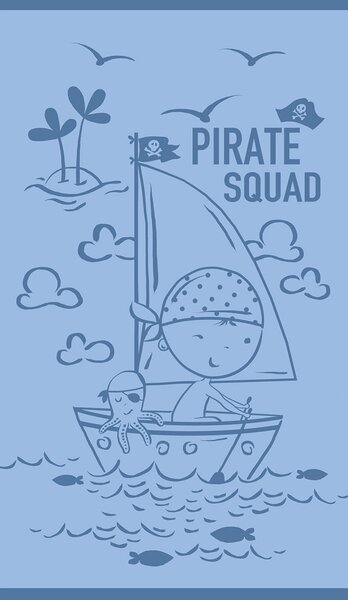 Παιδική Πετσέτα Θαλάσσης (70x120) Melinen Pirate Squad Blue