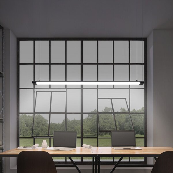 OSRAM LED κρεμαστό φωτιστικό Office line Slab μαύρο 4.000 K DIM, ρυθμιζόμενος, Μαύρο, Μελέτη / Γραφείο, Αλουμίνιο, σύγχρονο