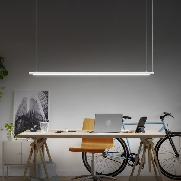 OSRAM LED κρεμαστό φωτιστικό Office line Slab λευκό 4.000 K DIM, ρυθμιζόμενος, Λευκό, Μελέτη / Γραφείο, Αλουμίνιο, σύγχρονο