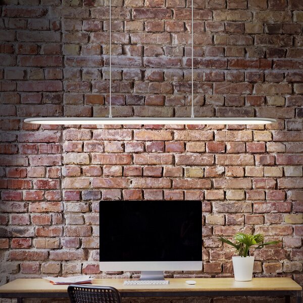 OSRAM LED κρεμαστή λάμπα Office line Panel Ellipse λευκή 940 DIM, ρυθμιζόμενος, Λευκό, Μελέτη / Γραφείο, Αλουμίνιο, σύγχρονο
