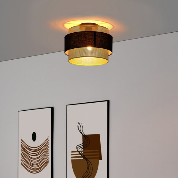 OSRAM Οροφής φωτιστικό Decor Hornet, 1-φωτιστικό, μαύρο/χρυσό, ρυθμιζόμενος, Μαύρο, Σαλόνι / τραπεζαρία, Ύφασμα / Κλωστοϋφαντουργία, σύγχρονο