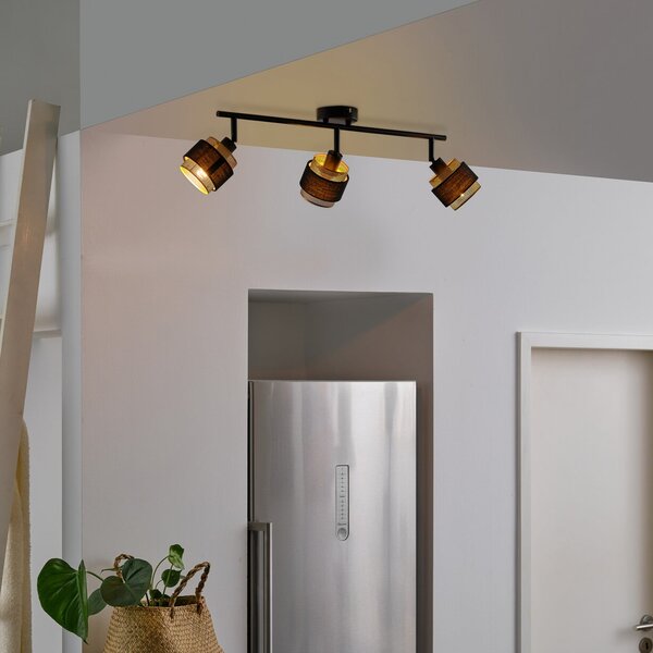 OSRAM Φωτιστικό οροφής Decor Spot Hornet, 3-φωτιστικά, μαύρο/χρυσό, Μαύρο, Σαλόνι / τραπεζαρία, Ύφασμα / Κλωστοϋφαντουργία, σύγχρονο