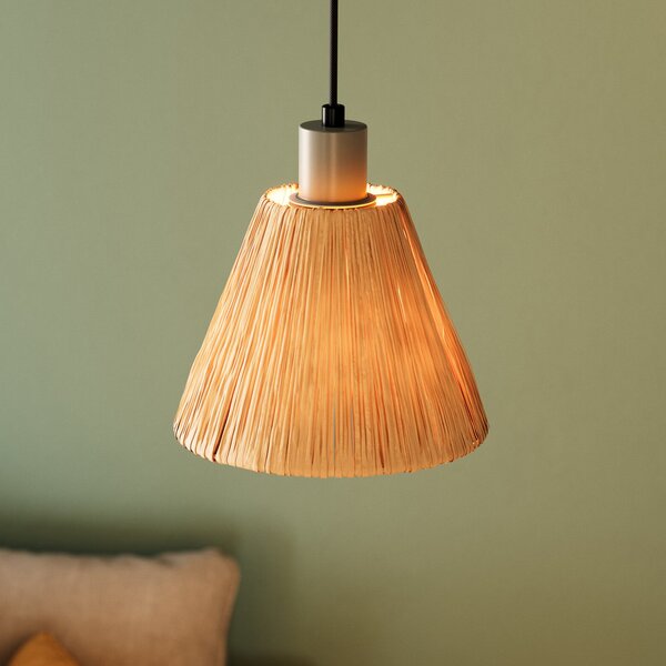 OSRAM Κρεμαστό φωτιστικό Decor Raffia, 1-φωτιστικό, λινάτσα, φυσικό χρώμα, ρυθμιζόμενος, Καφέ / Σκουριάς, Σαλόνι / τραπεζαρία, Άλλα υλικά, Εξοχική κατοικία / Ρουστίκ
