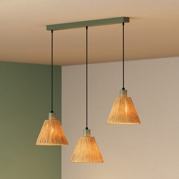 OSRAM Κρεμαστό φωτιστικό Decor Raffia, μήκος 3 φτερά, ραφία, φυσικό, ρυθμιζόμενος, Καφέ / Σκουριάς, Σαλόνι / τραπεζαρία, Άλλα υλικά, Εξοχική κατοικία / Ρουστίκ