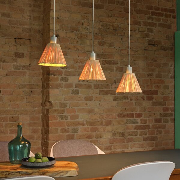 OSRAM Κρεμαστό φωτιστικό Decor Raffia, μήκος 3 φτερά, ραφία, φυσικό, ρυθμιζόμενος, Καφέ / Σκουριάς, Σαλόνι / τραπεζαρία, Άλλα υλικά, Εξοχική κατοικία / Ρουστίκ