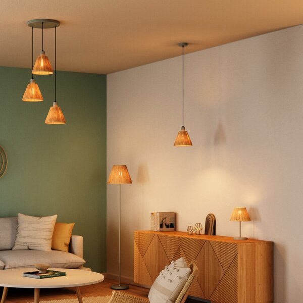 OSRAM Κρεμαστό φωτιστικό Decor Raffia, 1-φωτιστικό, λινάτσα, φυσικό χρώμα, ρυθμιζόμενος, Καφέ / Σκουριάς, Σαλόνι / τραπεζαρία, Άλλα υλικά, Εξοχική κατοικία / Ρουστίκ