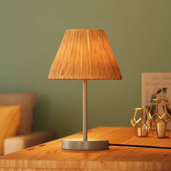 OSRAM Λάμπα τραπεζιού Decor Raffia, 1-φωτιστικό, ράφια, φυσικό χρώμα, E27, Καφέ / Σκουριάς, Σαλόνι / τραπεζαρία, Μέταλλο, Εξοχική κατοικία / Ρουστίκ