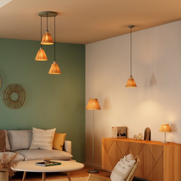 OSRAM Λάμπα τραπεζιού Decor Raffia, 1-φωτιστικό, ράφια, φυσικό χρώμα, E27, Καφέ / Σκουριάς, Σαλόνι / τραπεζαρία, Μέταλλο, Εξοχική κατοικία / Ρουστίκ