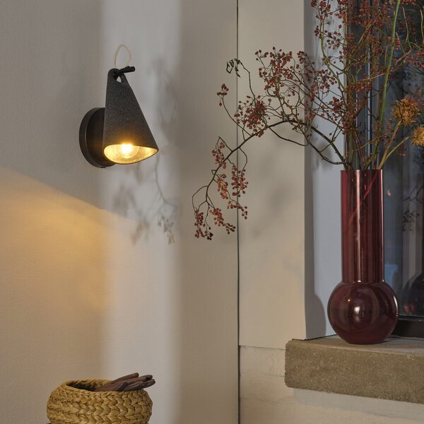 OSRAM Φωτιστικό τοίχου Decor Bell, μαύρο, ατσάλι, E27, ρυθμιζόμενος, Μαύρο, Σαλόνι / τραπεζαρία, Μέταλλο, σύγχρονο