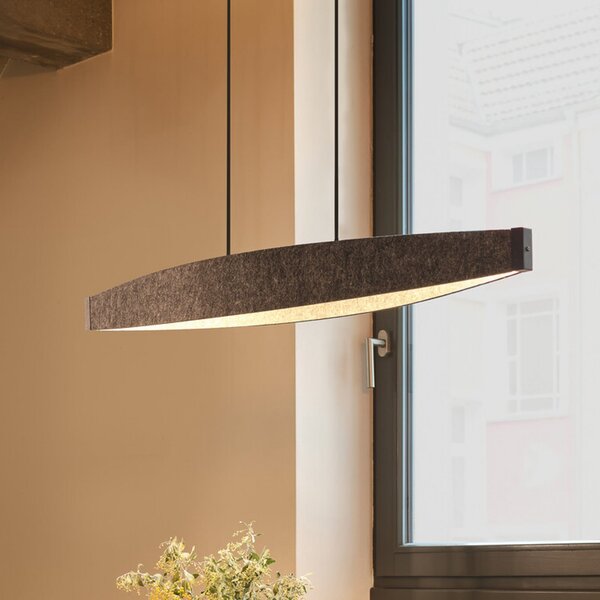 OSRAM LED κρεμαστή λάμπα Decor Flat Felt, γκρι, τσόχα, 3.000 K, Γκρι, Σαλόνι / τραπεζαρία, Ύφασμα / Κλωστοϋφαντουργία, σύγχρονο