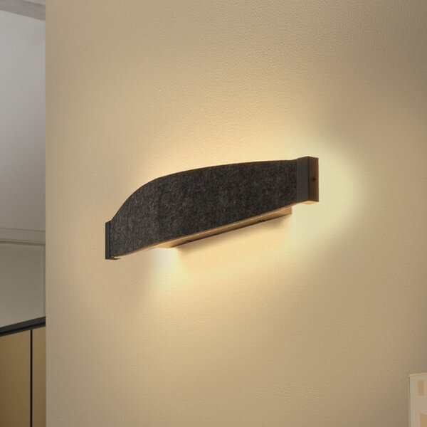 OSRAM LED απλίκα Decor Flat Felt, γκρι, τσόχα, 3.000 K, Γκρι, Σαλόνι / τραπεζαρία, Ύφασμα / Κλωστοϋφαντουργία, σύγχρονο