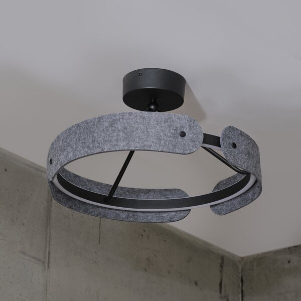 OSRAM LED φωτιστικό οροφής Decor Curve Felt, γκρι, τσόχα, 3.000 K, Γκρι, Σαλόνι / τραπεζαρία, Ύφασμα / Κλωστοϋφαντουργία, σύγχρονο