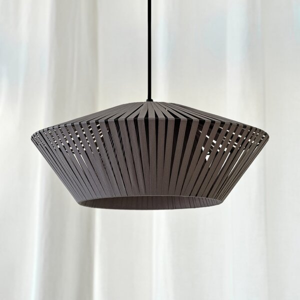 OSRAM Κρεμαστή λάμπα Decor Stripes Ø 40,5 cm, γκρι, ύφασμα, E27, ρυθμιζόμενος, Γκρι, Σαλόνι / τραπεζαρία, Ύφασμα / Κλωστοϋφαντουργία
