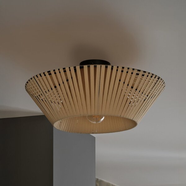 OSRAM Φωτιστικό οροφής Decor Stripes μπεζ Ø 40,5 cm Υφασμάτινο E27, ρυθμιζόμενος, Μπεζ, Σαλόνι / τραπεζαρία, Ύφασμα / Κλωστοϋφαντουργία