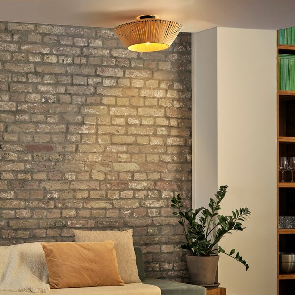 OSRAM Φωτιστικό οροφής Decor Stripes μπεζ Ø 40,5 cm Υφασμάτινο E27, ρυθμιζόμενος, Μπεζ, Σαλόνι / τραπεζαρία, Ύφασμα / Κλωστοϋφαντουργία