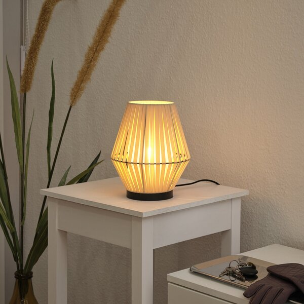 OSRAM Λάμπα τραπεζιού Decor Stripes, μπεζ, ύφασμα, E14, Μπεζ, Σαλόνι / τραπεζαρία, Ύφασμα / Κλωστοϋφαντουργία