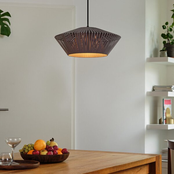 OSRAM Κρεμαστή λάμπα Decor Stripes Ø 40,5 cm, γκρι, ύφασμα, E27, ρυθμιζόμενος, Γκρι, Σαλόνι / τραπεζαρία, Ύφασμα / Κλωστοϋφαντουργία