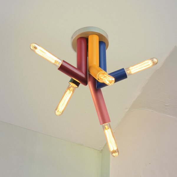 OSRAM Φωτιστικό οροφής Decor Straw, 5 φώτα, ατσάλι, πολύχρωμο, E27, ρυθμιζόμενος, Πολύχρωμο, Σαλόνι / τραπεζαρία, Μέταλλο, σύγχρονο